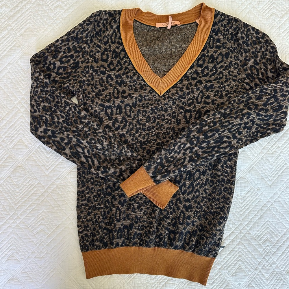 Scotch & Soda V-Neck Sweater Black and Brown